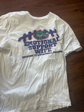 Emotional Support Wife Florida gators Graphic Tee - White